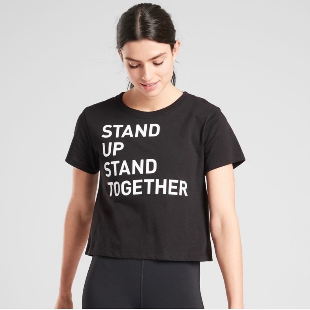 NWT Athleta “Stand Up Stand Together” Crop Tee